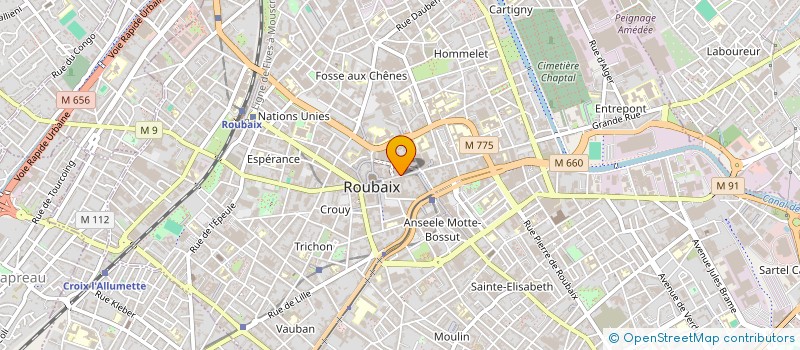 localisation de l'entreprise ELSA à ROUBAIX