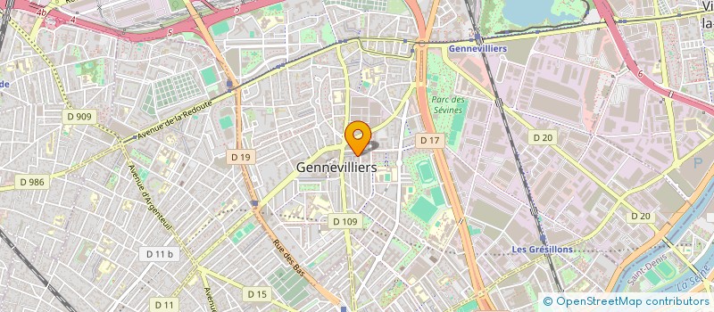 localisation de l'entreprise ELSAM à GENNEVILLIERS
