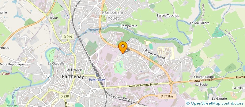 localisation de l'entreprise ELVEA79  PARTHENAY