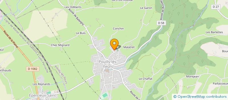 localisation de l'entreprise ELYAM SERVICES'  POUILLY-LES-FEURS