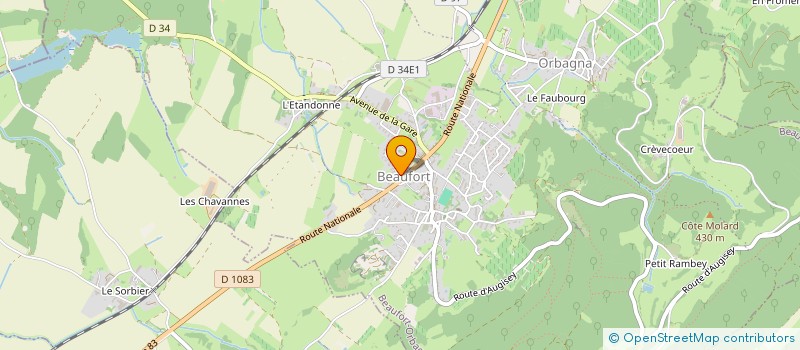 localisation de l'entreprise ELYSEE SANTE SERVICES  BEAUFORT-ORBAGNA