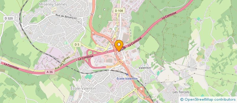 localisation de l'entreprise EM ASCENSEURS BESANCON à ECOLE-VALENTIN