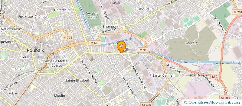 localisation de l'entreprise EM AUTOCONTROLE à ROUBAIX