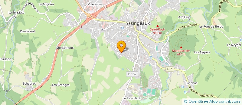 localisation de l'entreprise EMACALU 43  YSSINGEAUX