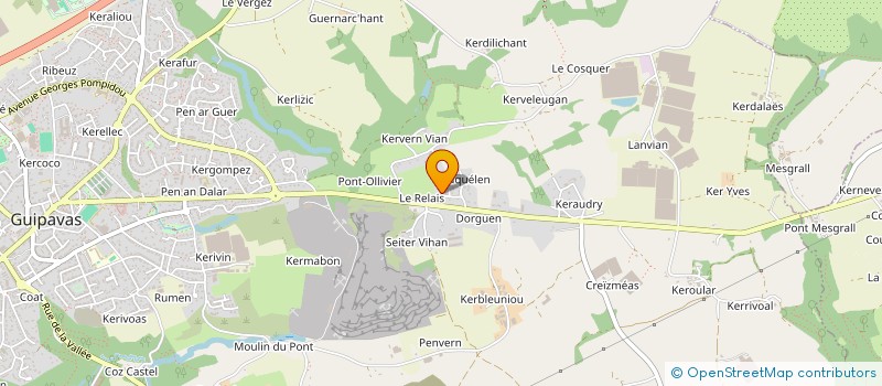 localisation de l'entreprise EMB KERGONAN.  GUIPAVAS