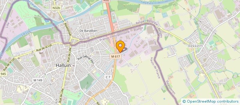 localisation de l'entreprise EMBAL'SERVICE à HALLUIN