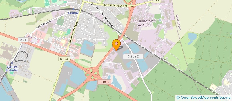 localisation de l'entreprise EMBALLAGE LOGISTIQUE SERVICE ALSACE à CERNAY