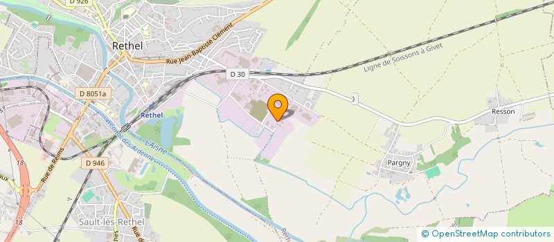 localisation de l'entreprise EMBALLAGES PALETTES BOIS RETHELOIS  RETHEL