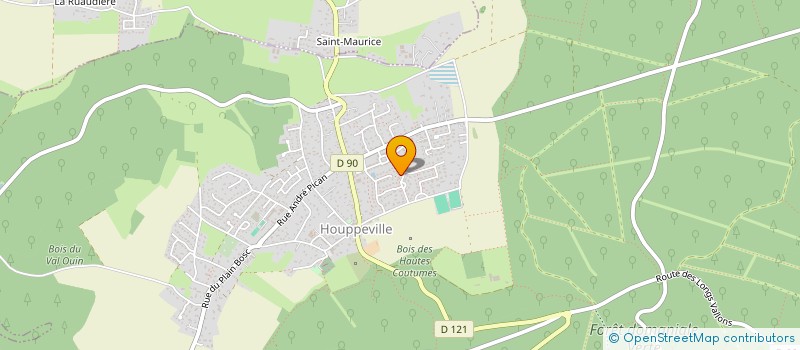 localisation de l'entreprise EMC - ENTREPRISE DE MENUISERIE ET DE COUVERTURE  HOUPPEVILLE