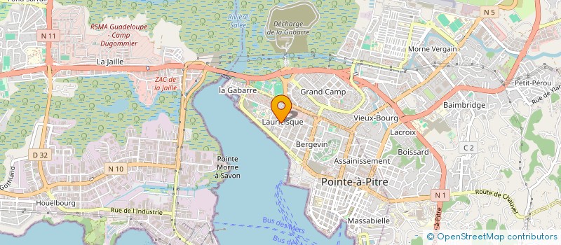 localisation de l'entreprise EMERAUDE MUTUALITE à POINTE-A-PITRE