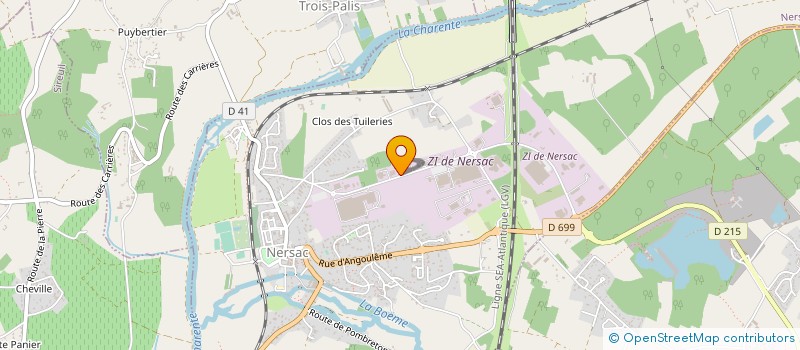 localisation de l'entreprise EMEREAU à NERSAC