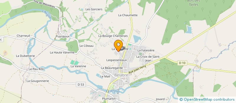 localisation de l'entreprise EMILE ZOLA à BELABRE