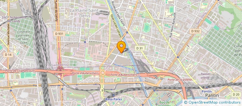 localisation de l'entreprise ' EMILIA- WORLD'  AUBERVILLIERS