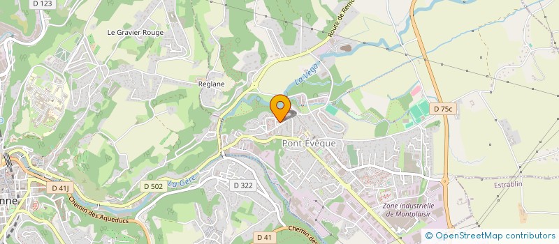 localisation de l'entreprise EMMAUS VIENNE LYONSUD FONDATEUR ABBE PIERRE  PONT-EVEQUE