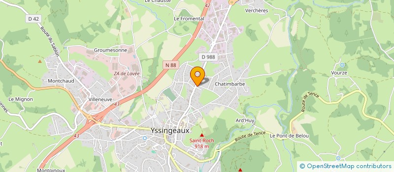 localisation de l'entreprise EMMONT  YSSINGEAUX