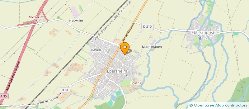 localisation de l'entreprise EMS-ENVIRONNEMENT  EBERSHEIM