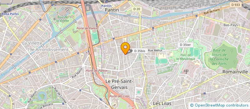 localisation de l'entreprise EMT à PANTIN