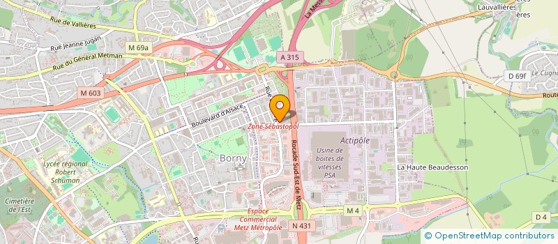 localisation de l'entreprise EMTC EST  METZ