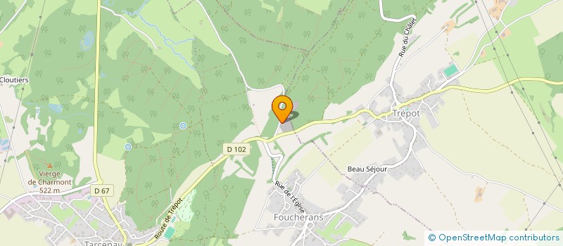 localisation de l'entreprise EMV CARROSSERIE PEINTURE  TARCENAY-FOUCHERANS