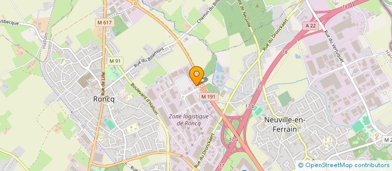 localisation de l'entreprise ENBRO à RONCQ