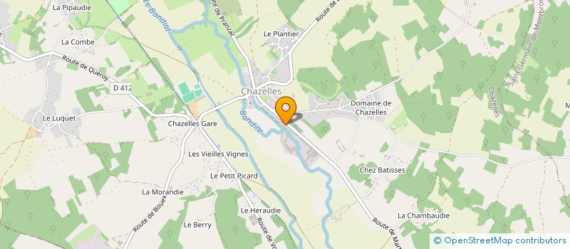 localisation de l'entreprise ENERGIE BATTERIE SERVICE 16 à CHAZELLES