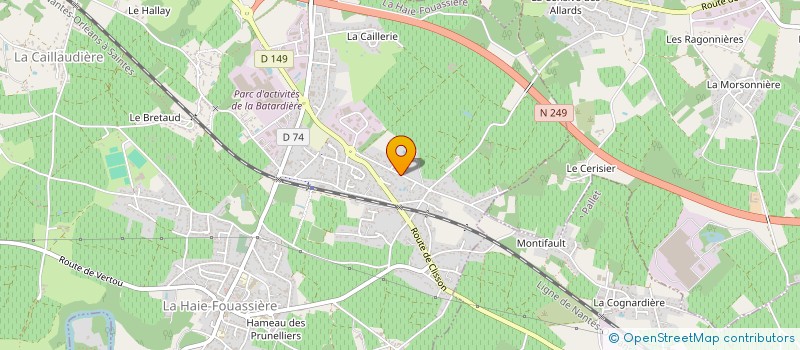 localisation de l'entreprise ENERGIE OUEST HABITAT à LA HAIE-FOUASSIERE