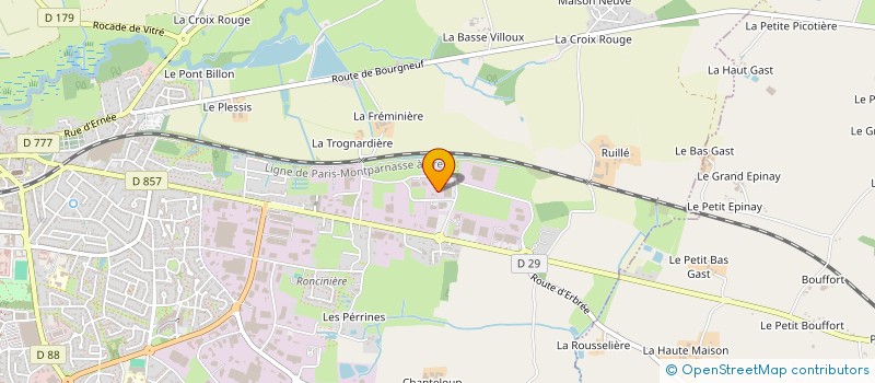 localisation de l'entreprise ENERGIE SOLAIRE DE L'OUEST  VITRE