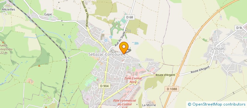 localisation de l'entreprise ENERGIE SOLAIRE TOITURES 1  SEBAZAC-CONCOURES