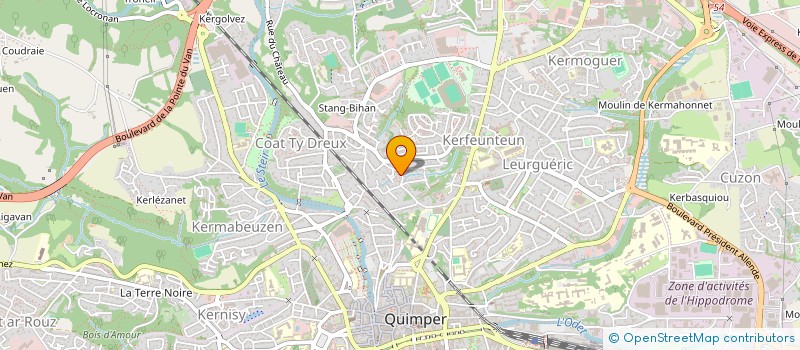 localisation de l'entreprise ENFANTS CANCERS SANTE - BRETAGNE à QUIMPER