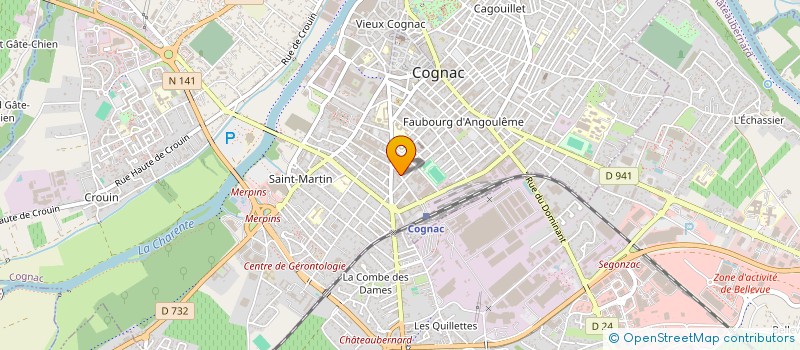 localisation de l'entreprise ENFANTS DE LOIN INTERVENTION SOUTIEN AIDE à COGNAC