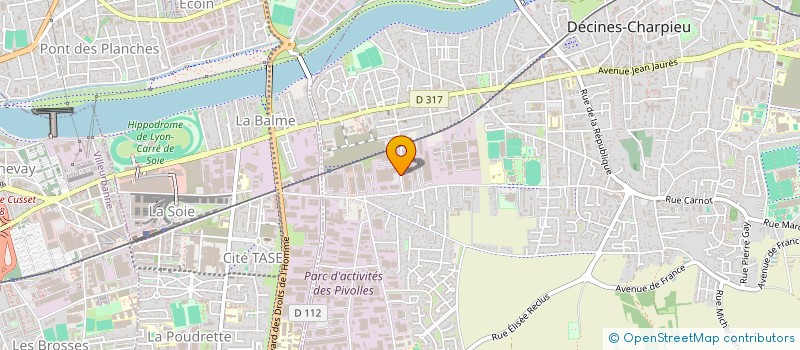localisation de l'entreprise ENGINEERING AND TRADING TEXTILE COMPANY à DECINES-CHARPIEU