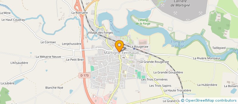 localisation de l'entreprise ENSEIGNE M F à MARTIGNE-FERCHAUD