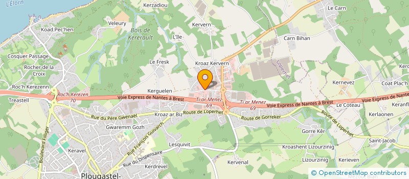 localisation de l'entreprise ENSEIGNES TECHNI DECOR à PLOUGASTEL-DAOULAS