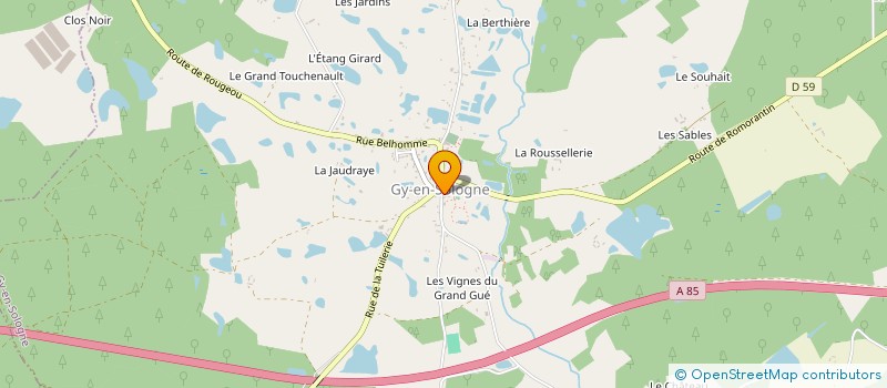 localisation de l'entreprise ENSEMBLE ET SOLIDAIRES - UNRPA - SECTION DE GY/ROUGEOU  GY-EN-SOLOGNE