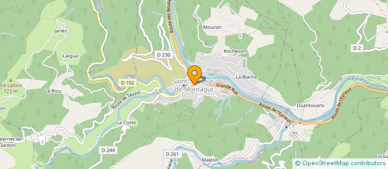 localisation de l'entreprise ENSEMBLE ET SOLIDAIRES - UNRPA - SECTION DE SAINT SAUVEUR DE MONTAGUT à SAINT-SAUVEUR-DE-MONTAGUT