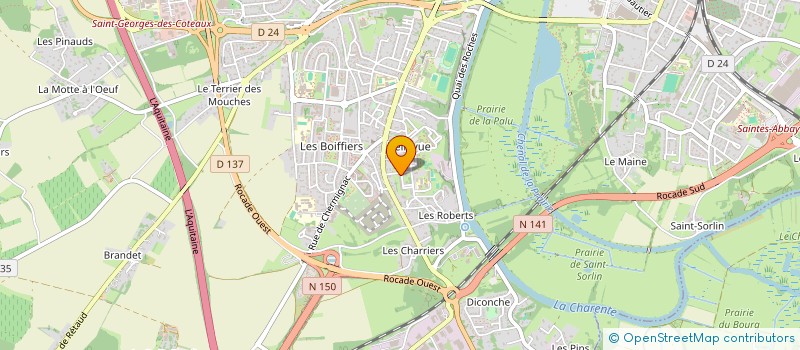 localisation de l'entreprise ENSEMBLE POUR UNE REGIE DE QUARTIERS SOLIDAIRE à SAINTES