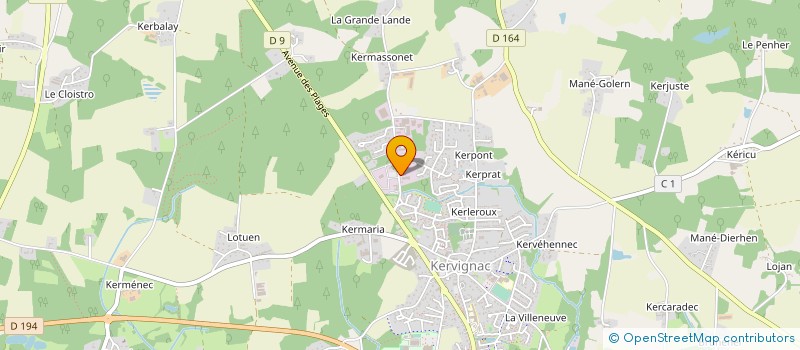 localisation de l'entreprise ENT. LECLAIR à KERVIGNAC