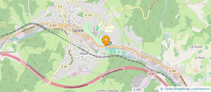 localisation de l'entreprise ENTENTE DE L'OUEST LYONNAIS ATHLETISME à TARARE