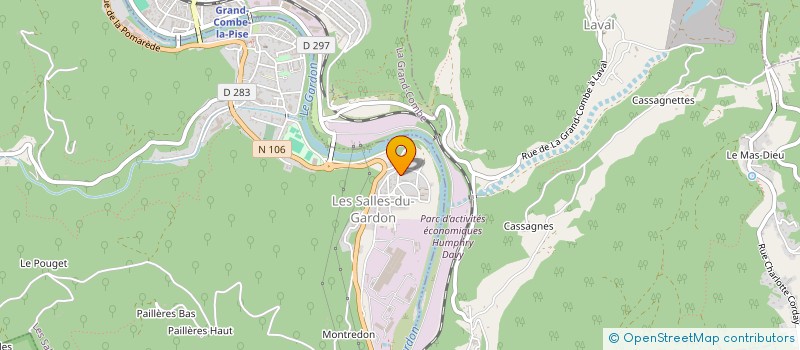 localisation de l'entreprise ENTENTE JEUNES DU PAYS GRAND COMBIEN  LES SALLES-DU-GARDON