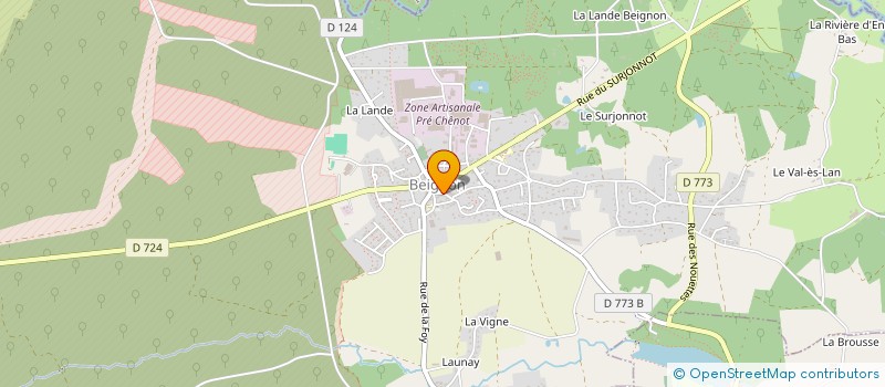 localisation de l'entreprise ENTENTE PONGISTE BEIGNONNAISE  BEIGNON