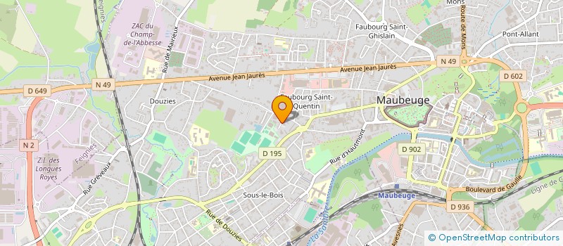 localisation de l'entreprise ENTENTE SAMBRE AVESNOIS 59  MAUBEUGE