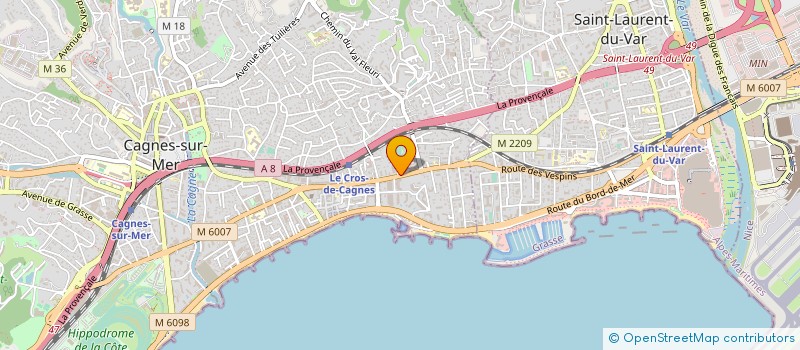 localisation de l'entreprise ENTENTE SPORT.CROS DE CAGNES SECT.FOOT. à CAGNES-SUR-MER
