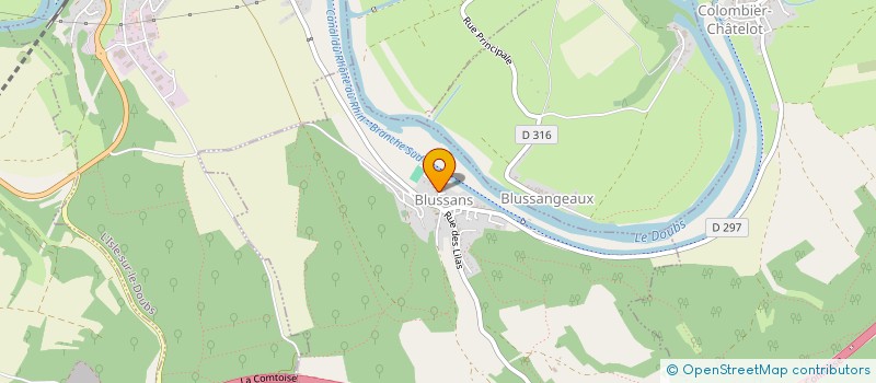 localisation de l'entreprise ENTENTE SPORT ST MAURICE COLOMB BLUSSAN  L'ISLE-SUR-LE-DOUBS