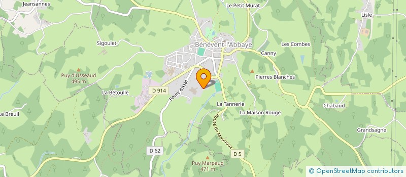 localisation de l'entreprise ENTENTE SPORTIVE BENEVENT-MARSAC à BENEVENT-L'ABBAYE