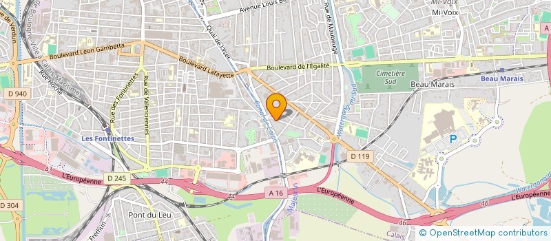 localisation de l'entreprise ENTENTE SPORTIVE BLERIOT BASKET CLUB  CALAIS