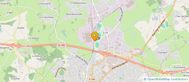 localisation de l'entreprise ENTENTE SPORTIVE GUERETOISE ASPTT CREUSE à GUERET