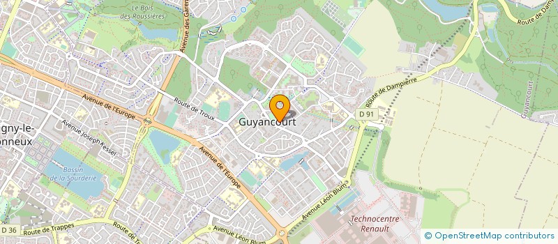 localisation de l'entreprise ENTENTE SPORTIVE GUYANCOURT GYMNASTIQUE  GUYANCOURT