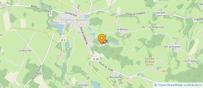 localisation de l'entreprise ENTENTE SPORTIVE PETITE CREUSE à CHATELUS-MALVALEIX