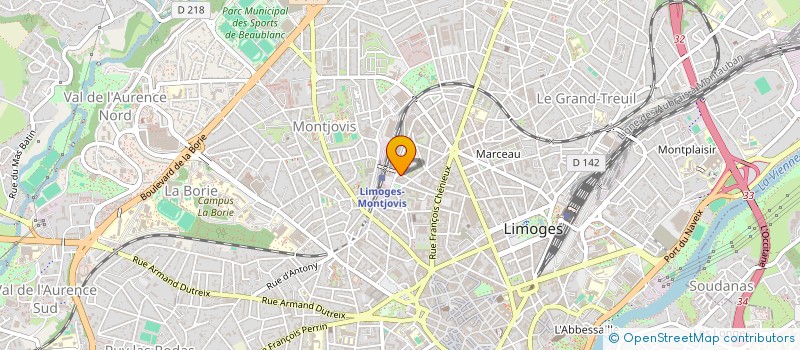 localisation de l'entreprise ENTR'AIDS à LIMOGES