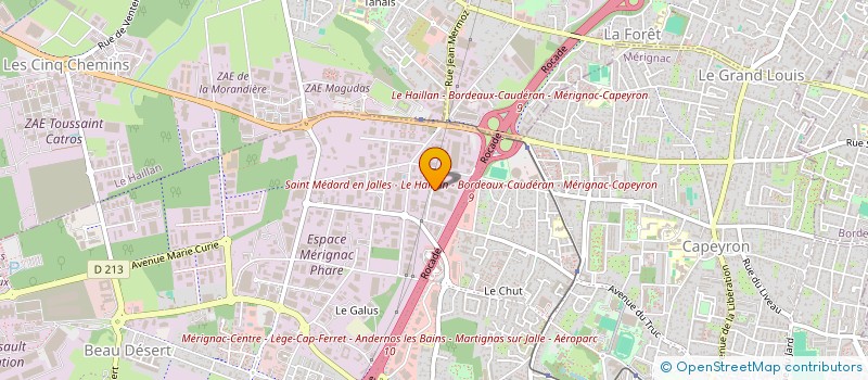 localisation de l'entreprise ENTR INSERTION DES AVEUGLES DU SUD OUEST  MERIGNAC